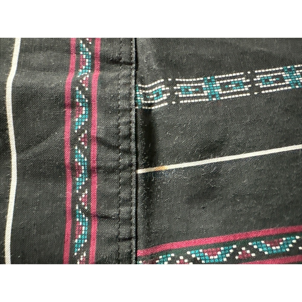 Wrangler Western Shirts Men's XL Pearl Snap Button Up Black Aztec Striped - Picture 6 of 6